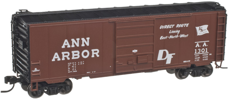 ATLAS 50 001 758 ANN ARBOR Railroad 40' PS-1 Box Car # 1301 N Scale 